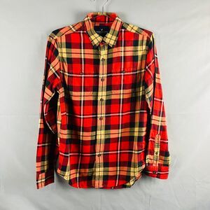 American Eagle Shirt Mens XS Red Plaid Button Down Long Sleeve Classic Fit